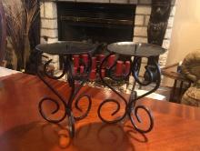 Pair of Wrought Iron Candleholders