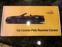 Car license plate, rear view camera