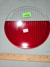 Antique, USA Made Split Glass Tail Light Covers. Red and Clear.