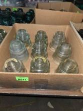 Box of 9 Vintage Insulaters. Hemingray. Made in USA.