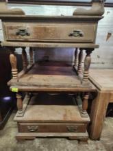 2 antique wooden side tables
