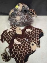 1- 12 Count Bag of New, 100 percent Wool, Cold Weather Hats, Made in Nepal. Giraffe/Horse?
