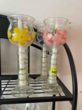 4 chalice candle stick holders