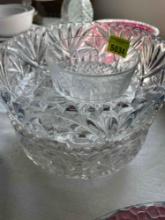 2 glass punch bowls, glass candy bowl