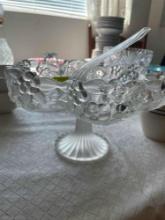 crystal glass punch bowl with glass ladle