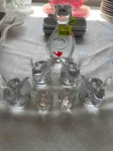 glass bunny candle holders, glass cat decor