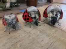set of 3 lady bug votives