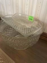 glass bowl tray and candy dish DR