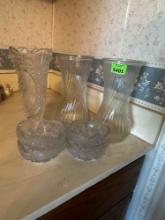 glass vases and crystal vase and candy dishes DR