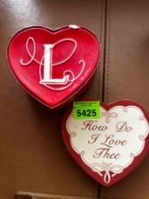 glass hanging LOVE hearts DR