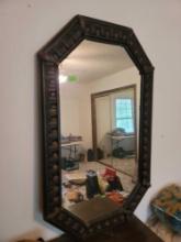 28 x 46 wooden frame wall hung mirror