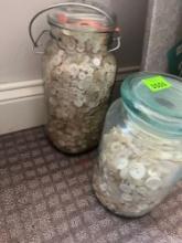 two jars of buttons