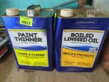 Paint thinner and boiled linseed oil, may be used or open