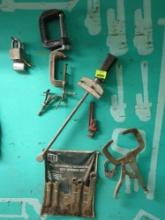 C clamps, ratcheting wrenches