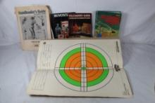 Scorekeeper targets, four powder reloading guides and one one Speer #10 reloading book.