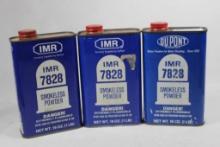 Three cans of IMR 7828 reloading powder. One partial and two unopened. Will not ship, pick-up only.