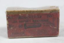 Vintage Winchester Red Label box of 25 Short Stevens, Circa 1920's. Count 50.