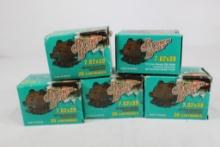 Five boxes of Golden Bear 7.62x39 123gr FMJ. Count 100.