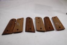 Three sets of Colt 1911 or clone African burl wood grips