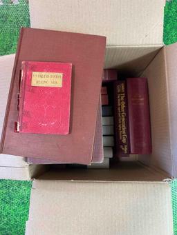 vintage box of Hardcover books