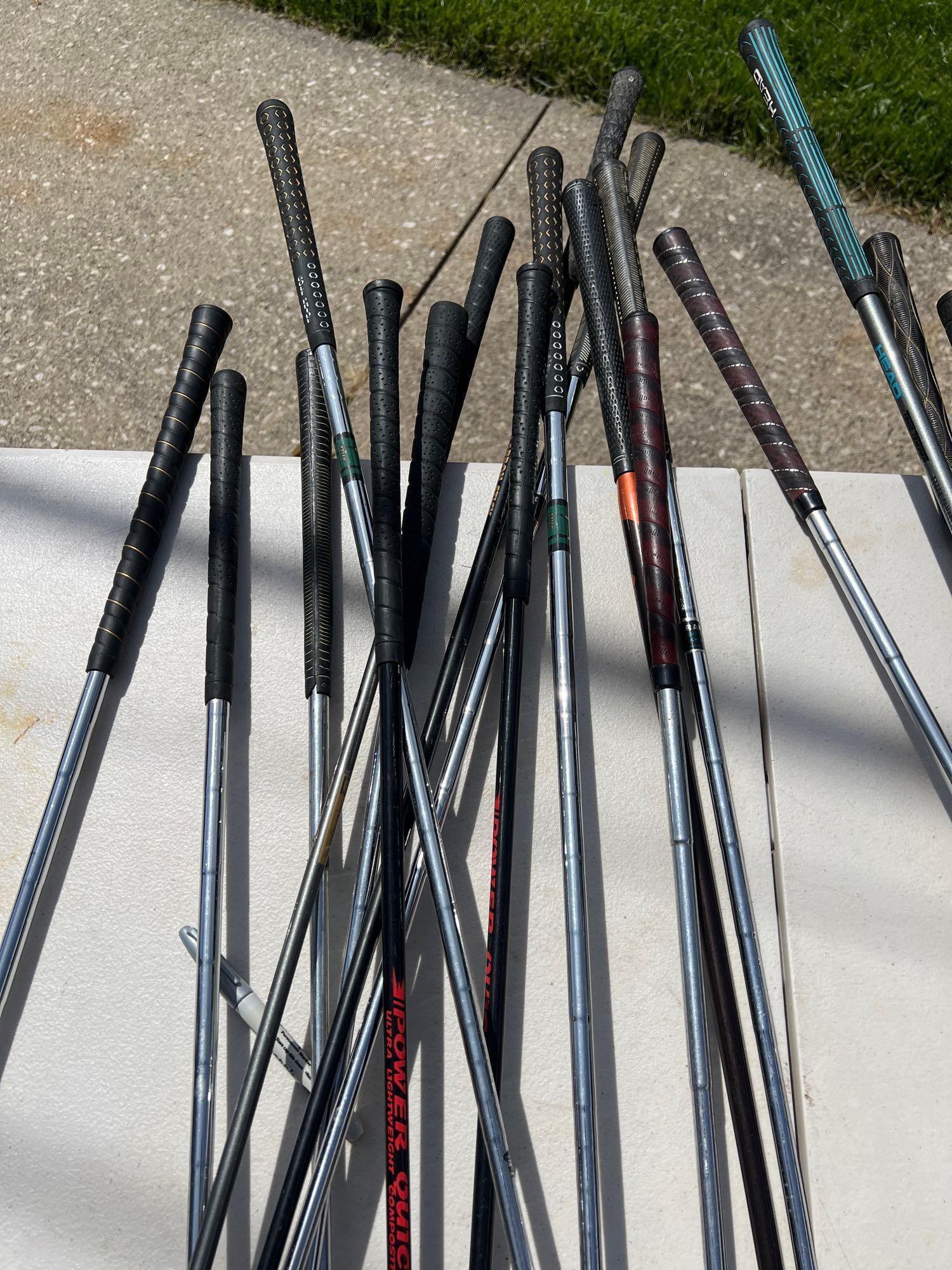 huge miscellaneous lot of golf clubs