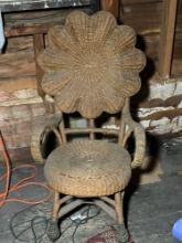 Antique Wicker Flower Shape Chair