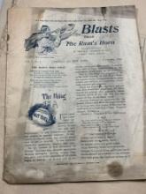 Vol. 1 No. 1 Blasts From The Rams Horn Weekly With 1890s Sheet Music