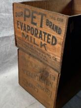 Two Antique Advertising Crates
