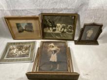 Antique Framed Photos With Ephemera