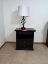 One Drawer Night Stand with Table Lamp