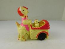Vintage Toy Hen and Twins, Friction Motion, 3 1/2" x 3 1/2", Overall