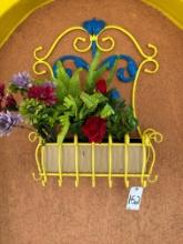 4PC WROUGHT IRON OUTDOOR HANGING PLANTERS