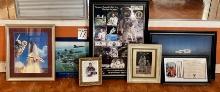 LOT OF SPACE RELATED FRAMED PRINTS AND PHOTOS