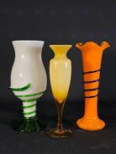 (3) Glass vases -see photo's & description-