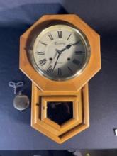 Montgomery Ward Company Maple Octagon 30 Day School House Clock