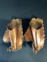 Solid Copper Hand Made Sconces Signed on Back Pair