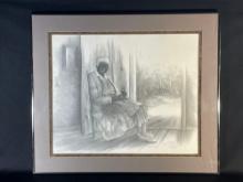 Larry K. Martin, study for "Sue Martin Guardian Angel of Hampton", signed by Larry K. Martin 1983