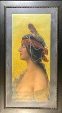 1906 Hayes Native American Maiden Lithograph, "Annual Souvenir"