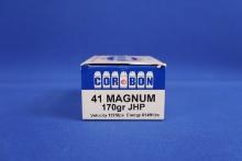 Ammo, Cor Bon 41 Magnum. 20 total rounds.