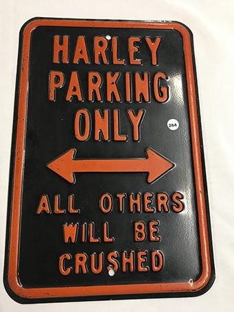 12 x 18 in. Harley Parking Only, Heavy Metal Sign