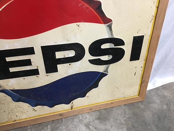 57 1/2  x 41 in. Vintage Pepsi Framed Sign, Stout MFG,