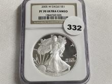 2005-W Silver Eagle NGC Proof 70 Ultra Cameo