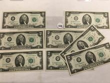(8) 1976 $2 Notes, CRISP