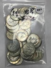 (34) 40% Silver Half Dollars