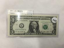 2009 $1 Federal Reserve Note, Crisp, UNC