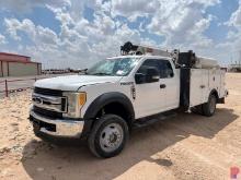 2017 FORD F-550 EXT CAB MECHANICS TRUCK ODOMETER READS 83522 MILES, METER R