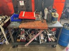 (2) ROLLING SHOP WORKBENCHES W/ CONTENTS W/ ASSORTED TOOLS 16302