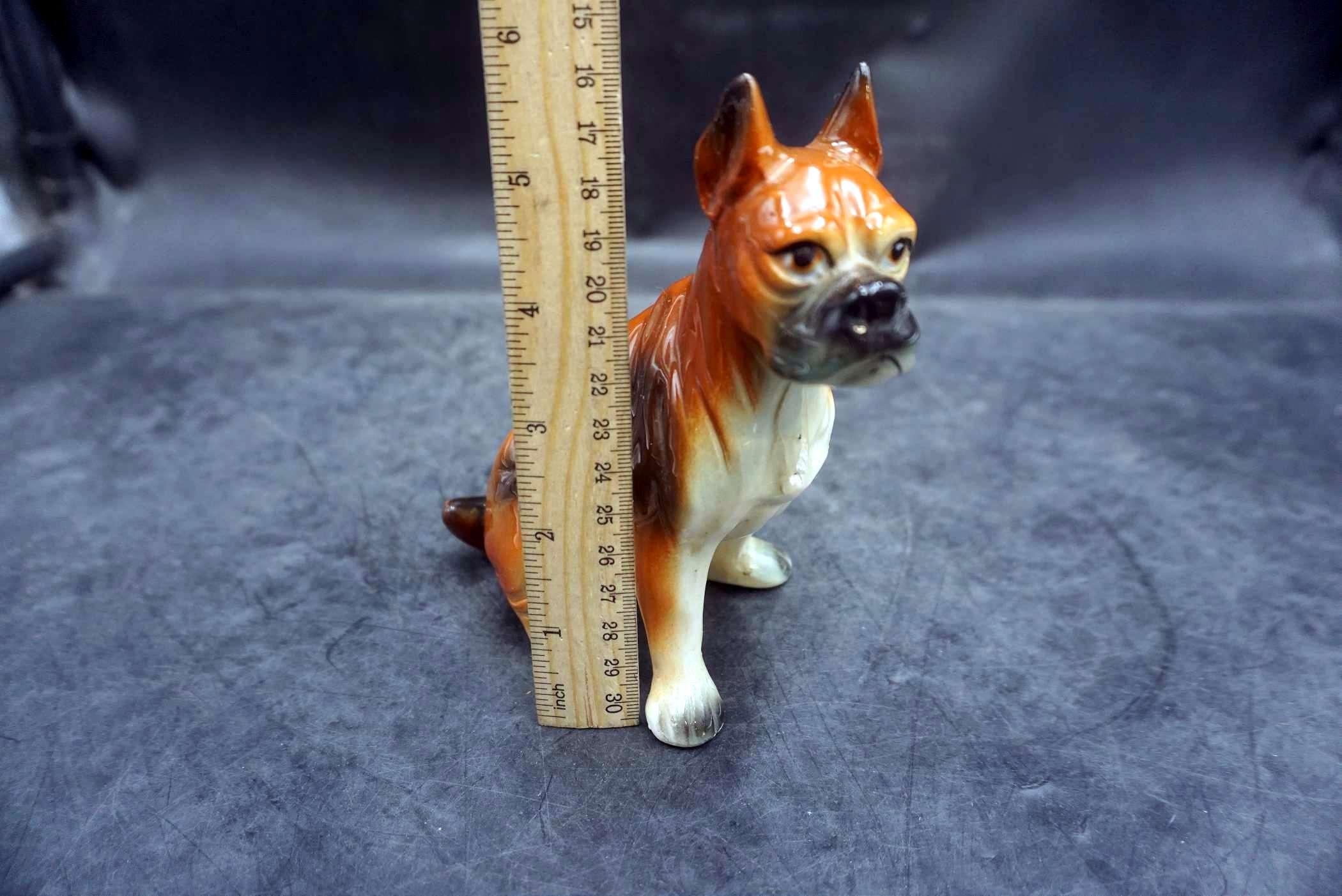 Boxer Dog Figurine - chip on chest