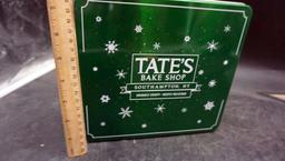 Tate'S Bake Shop Tin Container, Glass Swan Tray & Grater