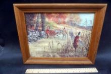 Framed Pheasant Hunting Picture